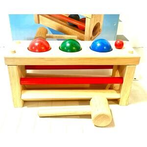 Pound & Tap Wooden toy by blue ribbon new in original box balls hammer